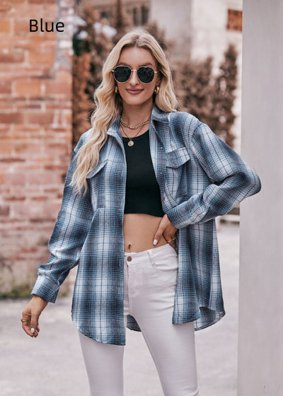 Casual Fashion Loose Plaid Shirt