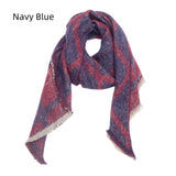 Women Checked Diagonal Scarf