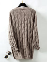 Twist Retro Loose Long Sweater Coat