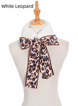 Thickened Imitation Rabbit Hair Leopard Print Scarf