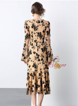 Women Slim Long-sleeved Lace Dress