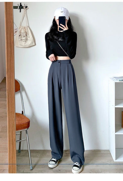 Slim Loose Wide-leg Pants High-waisted Pants