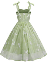 Suspender Embroidered Retro Hepburn Dress