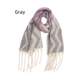 Jacquard Coarse Tassel Gradient Wavy Scarf