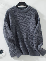 Solid Color Twist Round Neck Sweater