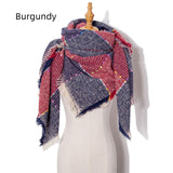 Triangular Large Plaid Bristle Scarf