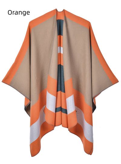 Double-sided Scarf Shawl Striped Cloak