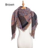 Autumn and Winter Plaid Triangle Scarf