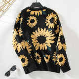 Sunflower Round Neck Long Sleeve Pullover Sweater