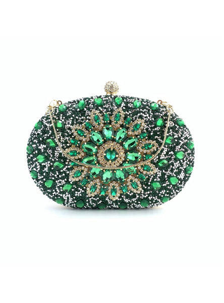 Rhinestone Egg-shaped Rhinestone Dinner Bag