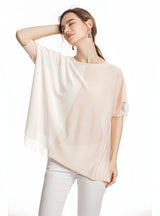 Round Beck Bat Sleeve Tassel Top