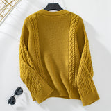 Casual Twist Solid Color Pullover Sweater