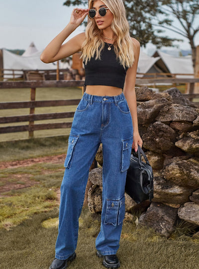 Multi-pocket Overalls Trousers Jeans