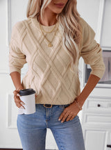 Loose Diamond Round Neck Sweater