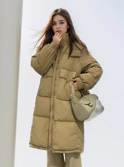 Long Hooded Large Pocket Loose Padded Coat