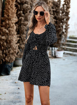 Polka Dot Long Sleeve Jumpsuit