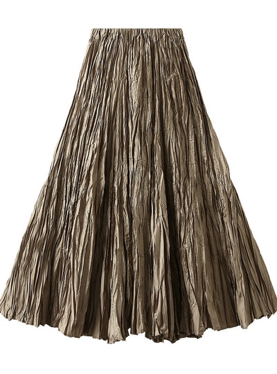 Pleated Loose Slim Big Swing Skirt