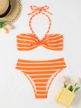 Sexy Female Pit Striped Bikini