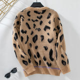 Women Leopard Jacquard Sweater