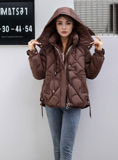 Short Thick Buckle Slim Cotton-padded Jacket