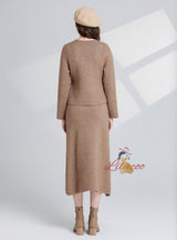 Thickened Sweater Dress+Jacket Two-piece Suit