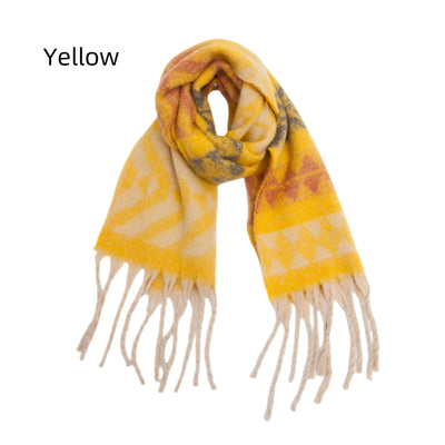 Coarse Tassel Jacquard Scarf