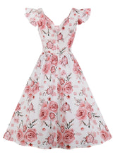 Flying Sleeves Retro Print Dress