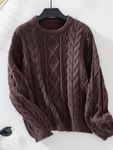 Solid Color Twist Retro Loose Sweater