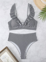 Sexy High Waist Striped Bikini