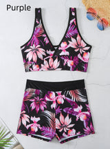 Boxer Print Sports Backless Swimsuit