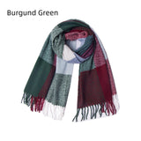 Fringed Large Plaid Scarf Warm Scarf Shawl