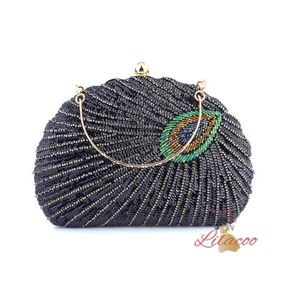 Shell Peacock Beaded Dinner Package Hangbag