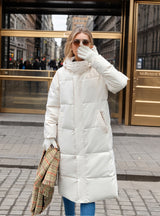 Loose Thick Long Over-the-knee Hooded Cotton-padded Jacket