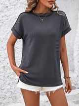 Round Neck Twisted Short Sleeve Loose T-shirt