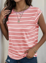 Women Sleeveless Striped T-shirt