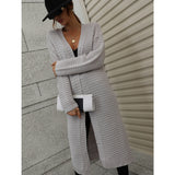 Long Cardigan Solid Color Knitted Sweater