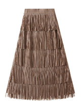 Pleated Tassel Stitching Skirt