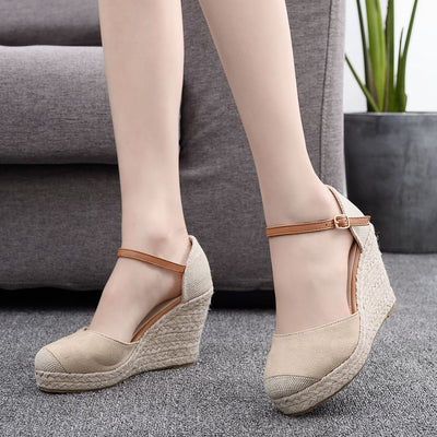 9 cm Wedge Hemp Rope Mat Woven Sandals