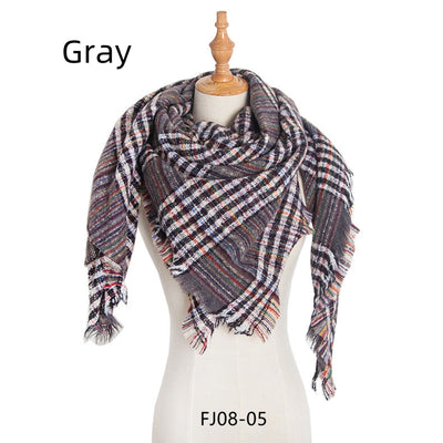 Thick Striped Autumn and Winter Scarf Shawl