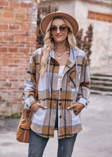 Fall/winter Hooded Casual Plaid Coat