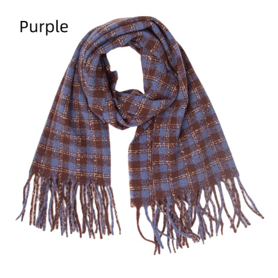 Thickened Small Plaid Fringed Scarf Shawl