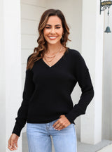 V-neck Twist Slim Sweater