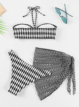 Sexy Printed Three-piece Split Swimsuit Bikini