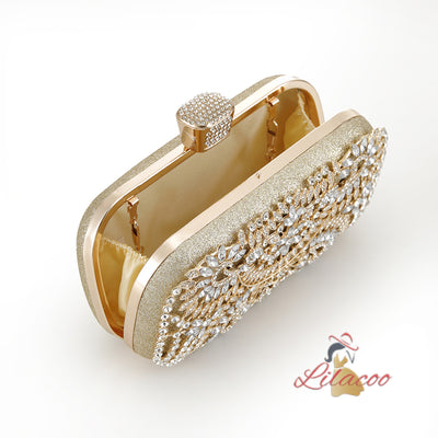 Diamond-studded Slung Portable Clutch Bag