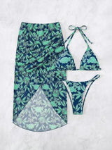 High Waist Split Three-piece Swimsuit