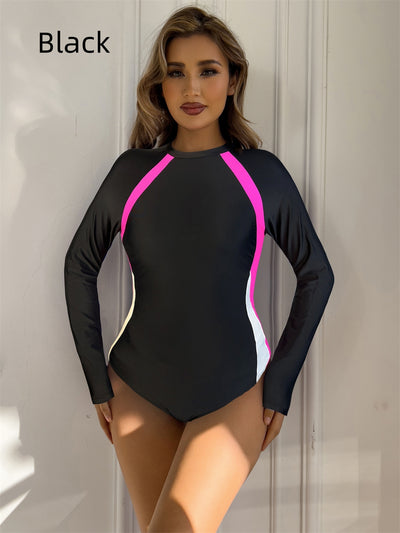 One-piece Triangle Long Sleeve Swimsuit