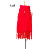 Thick Tassel Solid Color Thick Scarf