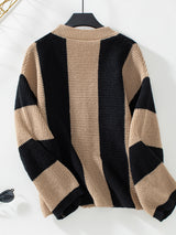 Contrast Striped Casual Loose Sweater