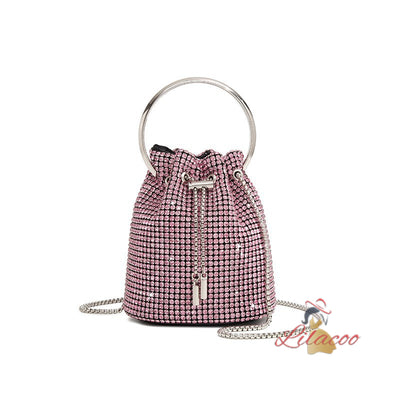 Diamond Diagonal Handbag Tassel Bucket Bag