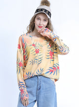 Long Sleeve Printed Round Neck Sweater